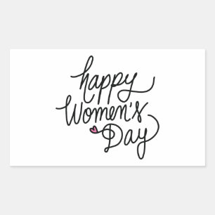 Happy Women's Day 長方形シール