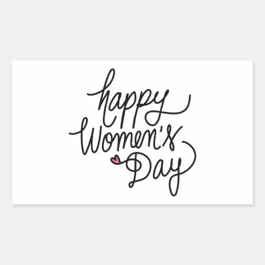 Happy Women's Day 長方形シール (正面)