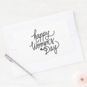 Happy Women's Day 長方形シール (封筒)
