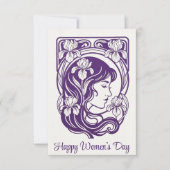 Happy Women's Day Card | Personalized Purple  サンキューカード (正面)