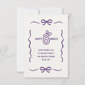 Happy Women's Day Card | Personalized Purple  サンキューカード (裏面)