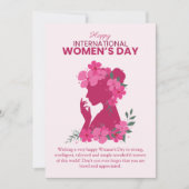 Happy Women's Day floral Women Illustration シーズンカード (正面)