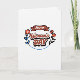 Happy Women's Day Retro Floral Tri-Blend S カード