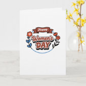 Happy Women's Day Retro Floral Tri-Blend S カード (黄色い花)