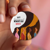 Happy Women's Day Sunset Women Profile Button 缶バッジ