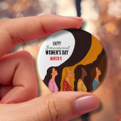 Happy Women's Day  Sunset Women Profile Button  缶バッジ
