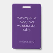 Happy Wonderful Day Good Luck Card バッジ (裏面)