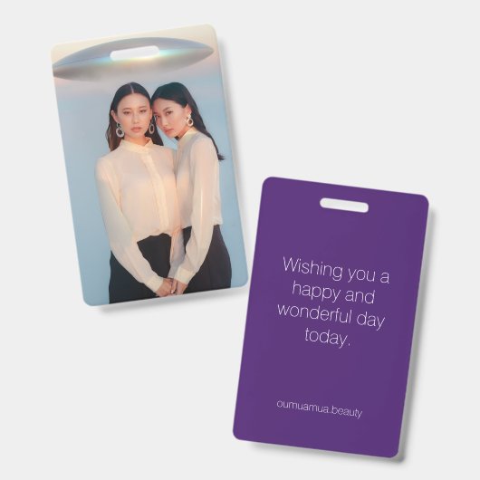 Happy Wonderful Day Good Luck Card バッジ (正面＆裏面)