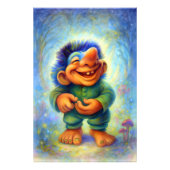 Happy Woodland Troll Boy Cozy Fairytale  フォトプリント (正面)