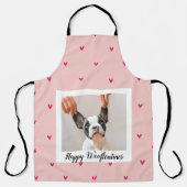 Happy Wooflentines With Dog Photo |赤とピンク エプロン (正面)