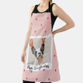 Happy Wooflentines With Dog Photo |赤とピンク エプロン (インサイチュ)