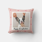 Happy Wooflentines With Dog Photo |赤とピンク クッション (正面)