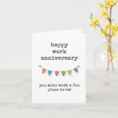 Happy Work Anniversaryグリーティングカード カード (黄色い花)