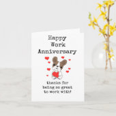 Happy Work Anniversary, 感謝してい, Cute Dog, ハート カード (黄色い花)