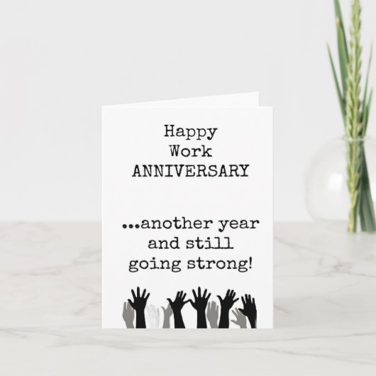 Happy Work Anniversary Card、同僚、ボス、チーム サンキューカード (正面)