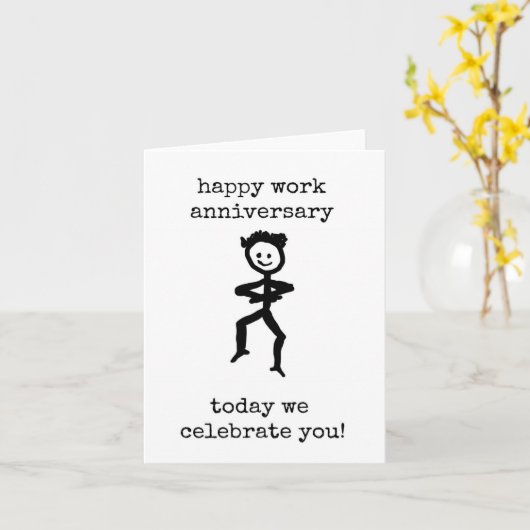 Happy Work Anniversary, Celebrate You, Minimalist カード (黄色い花)