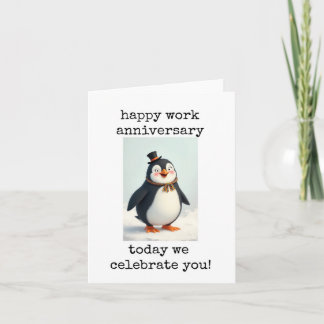 Happy Work Anniversary, Celebrate You, Penguin カード