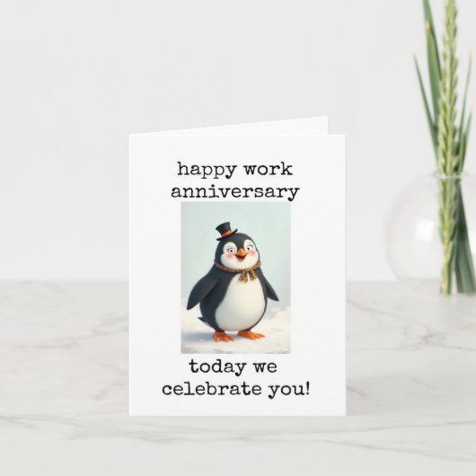 Happy Work Anniversary, Celebrate You, Penguin  カード (正面)