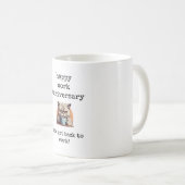 Happy Work Anniversary, Co-worker Gift, Cat Mug コーヒーマグカップ (正面右)