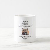 Happy Work Anniversary, Co-worker Gift, Cat Mug コーヒーマグカップ (中央)