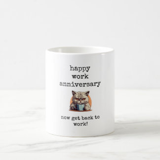 Happy Work Anniversary, Co-worker Gift, Cat Mug コーヒーマグカップ