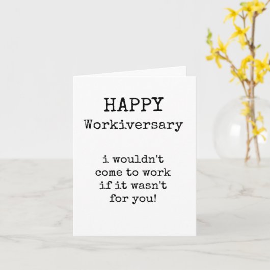 Happy Workversary, おもしろいAnniversary Card カード (黄色い花)
