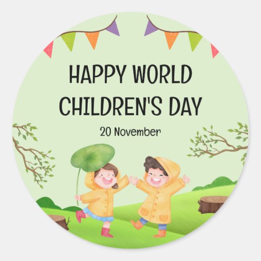 Happy World Children’s Day | 20 November ラウンドシール (正面)