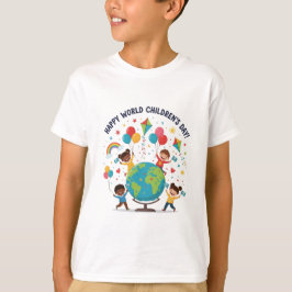 Happy world children's day T-shirt for Boys Tシャツ
