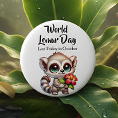 Happy World Lemurs Day | Last Friday in October 缶バッジ