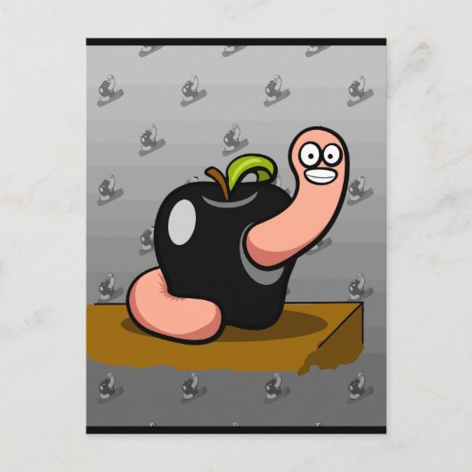 Happy Worm in Black Apple ポストカード (正面)