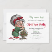 Happy Xmas Grandma Cute Cartoon Party Invitation 招待状 (正面)