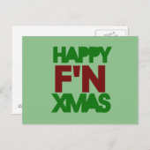 Happy Xmas humor シーズンポストカード (正面/裏面)