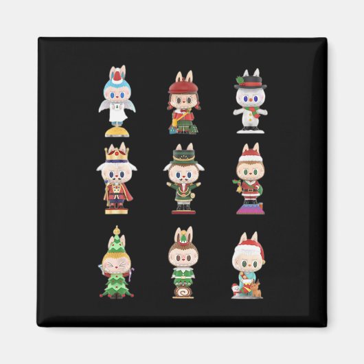 Happy Xmas Labubu Lover Cute Labubu The Monsters C マグネット (正面)
