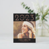 Happy Year EDITABLE COLOR Graduation Postcard ポストカード (スタンド正面)