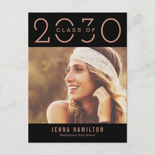 Happy Year EDITABLE COLOR Graduation Postcard ポストカード (正面)