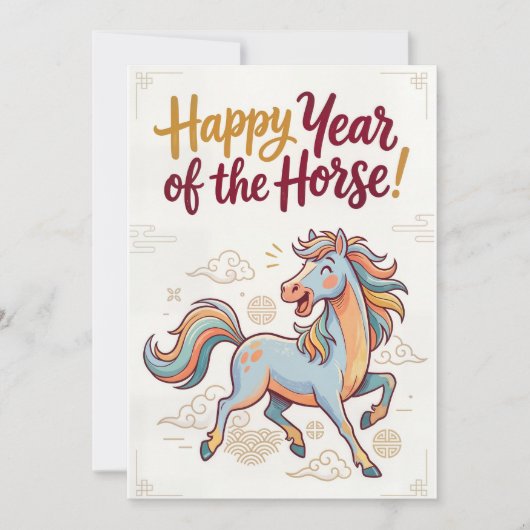 Happy Year of the Horse – 旧正月カード シーズンカード (正面)