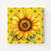 Happy Yellow and Green Sunflower on Polka-Dot ノートブック (裏面)
