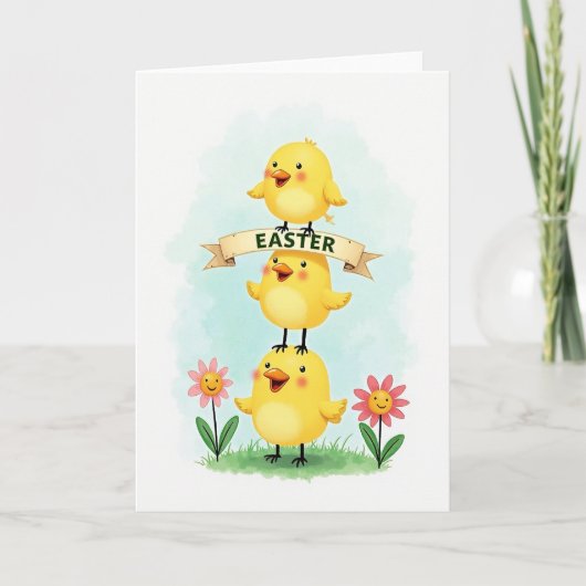 Happy Yellow Birds Celebration Card カード (正面)