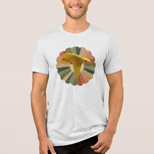 Happy Yellow Chanterelle Mushroom トライブレンドＴシャツ (正面)