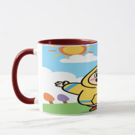 Happy Yellow Hoodie Character Mug - Sunny Day Good マグカップ