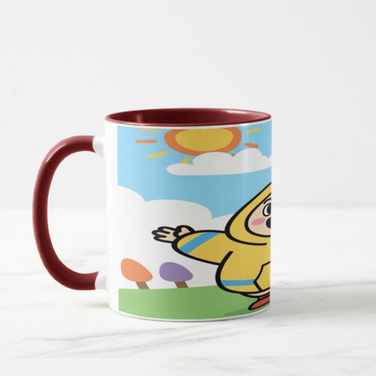Happy Yellow Hoodie Character Mug - Sunny Day Good マグカップ (左)