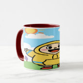 Happy Yellow Hoodie Character Mug - Sunny Day Good マグカップ (正面左)