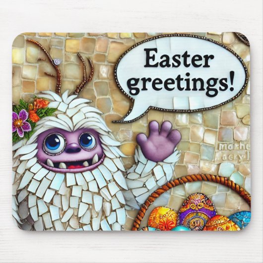 HAPPY YETI'S EASTER GREETGS to マウスパッド (正面)