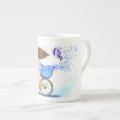 Happy Young Girl with Bike Mug ボーンチャイナマグカップ (正面右)