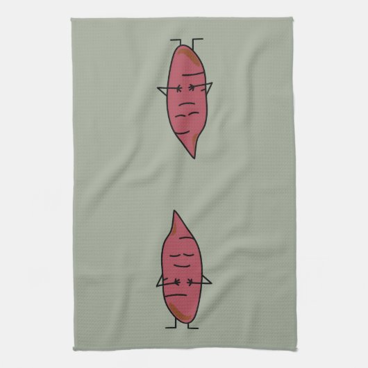 happybaked焼けるサツマイモのヤマイモのヤマイモのポテト キッチンタオル (縦)