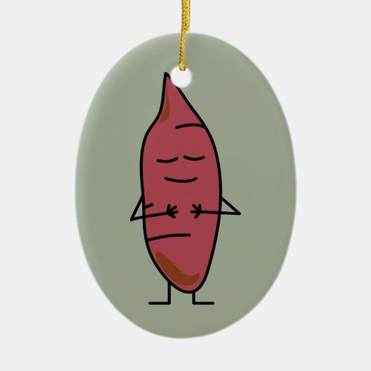 happybaked焼けるサツマイモのヤマイモのヤマイモのポテト セラミックオーナメント (正面)