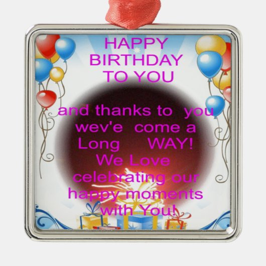 HappyBirthday To you メタルオーナメント (正面)