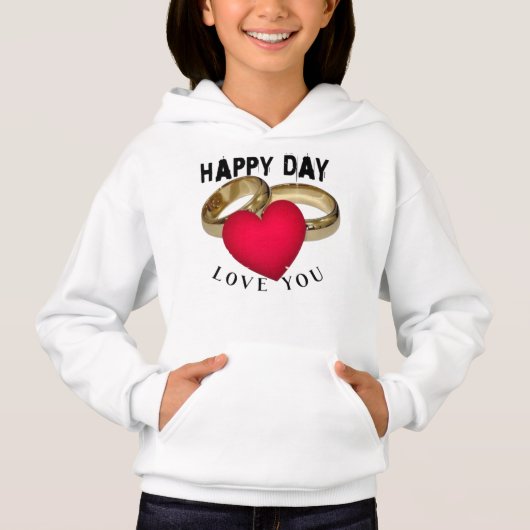 HappyDayタイポグラフィアートカスタムTシャツプリント (正面)