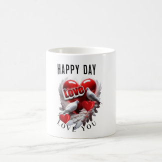 HappyDay日が差すことのロゴカジュアル&感動的 コーヒーマグカップ