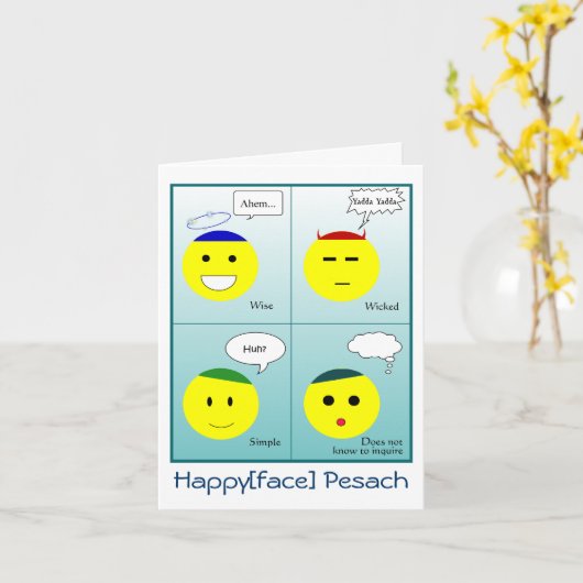 Happyface Pesach カード (黄色い花)